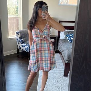 Old Navy Plaid Front Tie Dress